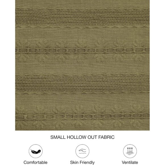 Women Army Green Long Sleeve V Neck Elastic Waist Lightweight Maxi Dress Pockets - Picture 5 of 8